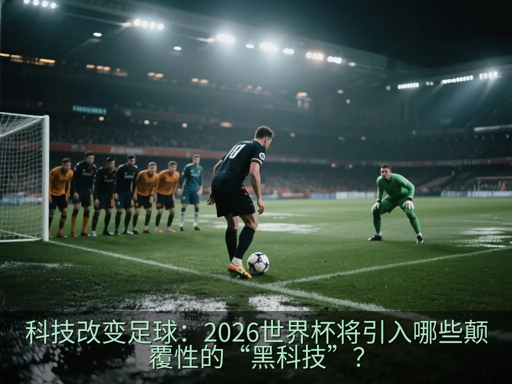 An abstract digital interface showing futuristic referee hand gestures and glowing match statistics